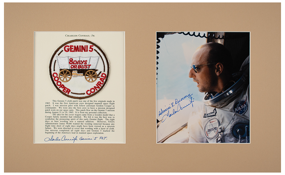 Lot #3057 Charles Conrad's Gemini 5 Flown Mission Patch