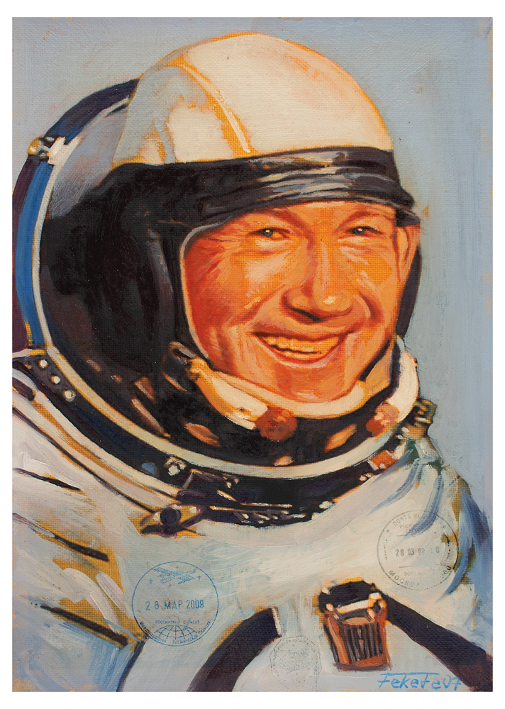 Lot #3562  Soyuz TMA-14/ISS Flown Painting by Jan Fekete
