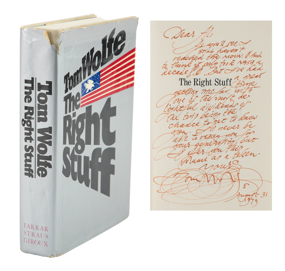 Lot #3364 Al Worden's Tom Wolfe Signed Book