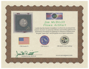 Lot #3071 Jim McDivitt's Gemini 4 Flown Fliteline Medallion - Image 4