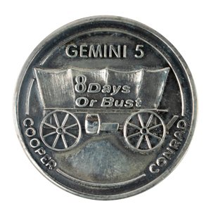 Lot #3056 Charles Conrad's Gemini 5 Flown Fliteline Medallion - Image 1