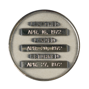 Lot #3440 Charlie Duke's Apollo 16 Flown Robbins Medallion - Image 2