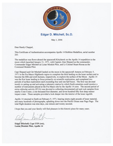 Lot #3301 Edgar Mitchell's Apollo 14 Flown Robbins Medallion - Image 4
