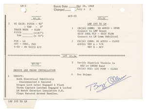 Lot #3176 Buzz Aldrin's Apollo 11 Flown Lunar Module Activation Checklist - Image 2