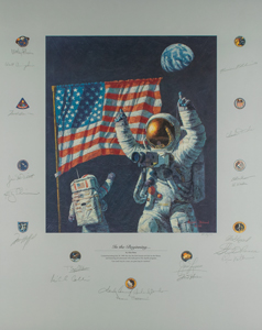 Lot #3504 Wally Schirra's Apollo Astronauts (20) Signed Lithograph - Image 2