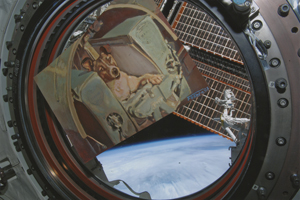 Lot #3555  Soyuz TMA-14/ISS Flown Painting by Jan Fekete - Image 3