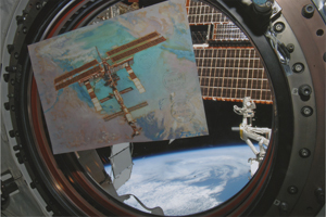 Lot #3560  Soyuz TMA-14/ISS Flown Painting by Jan Fekete - Image 3