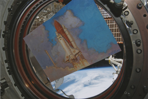 Lot #3563  Soyuz TMA-14/ISS Flown Painting by Jan Fekete - Image 3