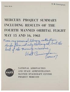 Lot #3136 Walt Cunningham's Mercury-Atlas 9 Summary Report - Image 2