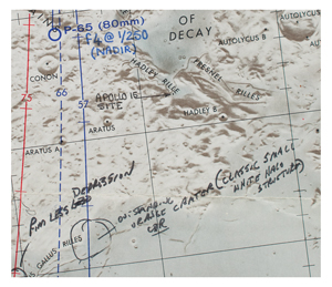 Lot #3465 Gene Cernan's Apollo 17 Flown Lunar Orbit Chart - Image 3