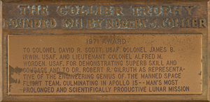 Lot #3366 Al Worden's 1971 Collier Trophy - Image 5