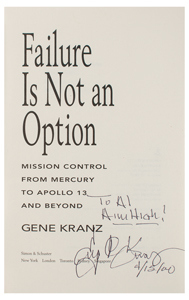 Lot #3353 Al Worden's Gene Kranz Signed Book - Image 2