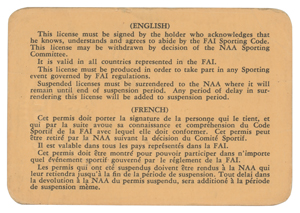 Lot #3337 Al Worden's Fédération Aéronautique Internationale Sporting License - Image 2