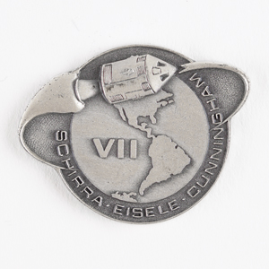 Lot #3336 Al Worden's Apollo 7 Flown Robbins Medallion