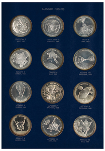 Lot #3340 Al Worden's Lot of (2) Bronze and Sterling Silver Space Coin Sets - Image 5