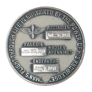 Lot #3376 Al Worden's Apollo 15 Unflown Robbins Medallion - Image 2