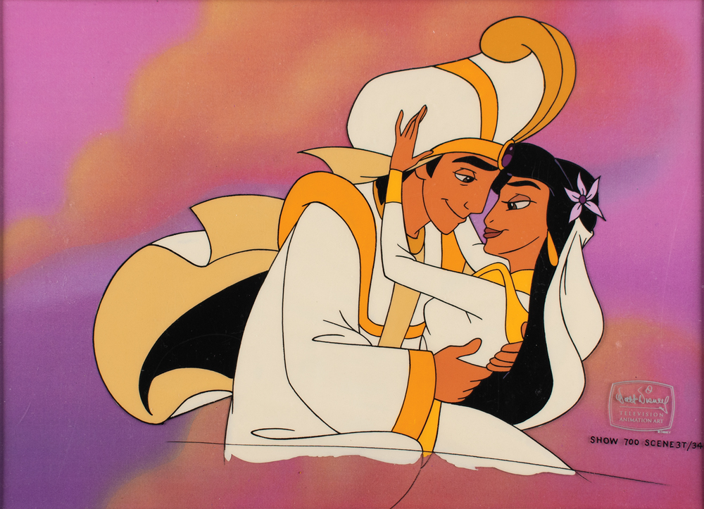 Aladdin and Jasmine production cel from the Aladdin TV series | Sold for  $625 | RR Auction