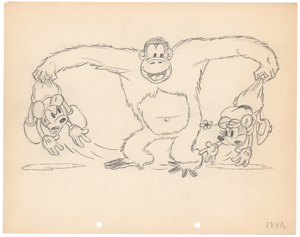 Lot #780 Mickey and Minnie Mouse and Beppo the Gorilla production drawing from The Pet Store - Image 1