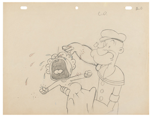 Lot #777 Popeye and Swee'Pea production drawing from Sock-a-Bye, Baby - Image 1