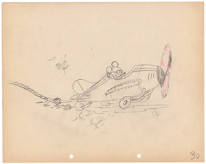 Lot #781 Mickey Mouse production drawing from The Mail Pilot - Image 1