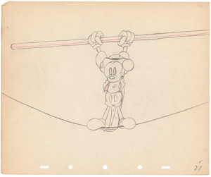 Lot #632 Mickey Mouse production drawing from Mickey's Circus