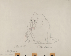 Lot #792 Wicked Witch Production Drawing from Snow White and the Seven Dwarfs Signed by Frank Thomas, Ollie Johnston, and Ken O'Connor - Image 2