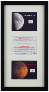 Lot #324 Al Worden's Lunar and Martian Meteorite Display - Image 1