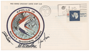 Lot #315 Al Worden's Apollo 15 Insurance Cover