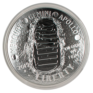 Lot #309 Al Worden's Apollo 11 50th Anniversary 5 oz. Silver Coin - Image 2