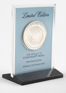Lot #314 Al Worden's Apollo 15 Franklin Mint Silver Medal - Image 3