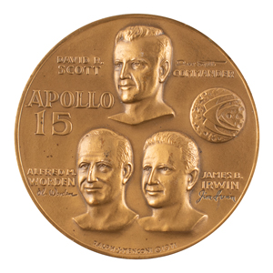 Lot #312 Al Worden's Apollo 15 Bronze Medal - Image 1