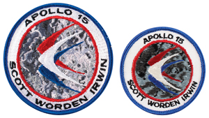 Lot #325 Al Worden's Pair of Apollo 15 Patches