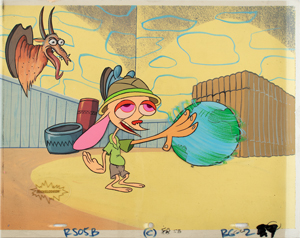 Lot #889 Ren and Stimpy production cels and background from Untamed World: A Cartoon - Image 1