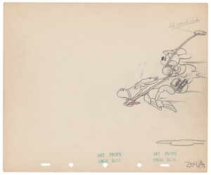 Lot #633 Mickey Mouse and horse production drawing from Mickey's Polo Team