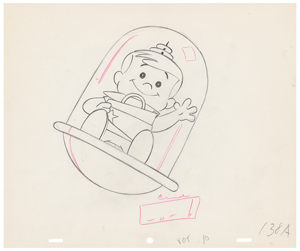Lot #884 Elroy production drawing from The Jetsons title sequence