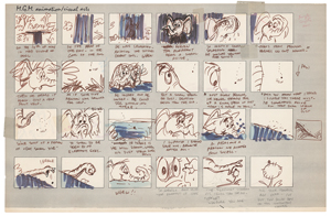 Lot #881 Partial production storyboard for the