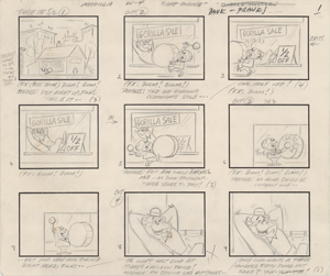 Lot #765 The Magilla Gorilla Show production storyboard for Bank Pranks - Image 1