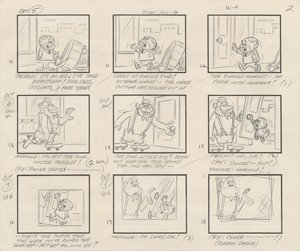 Lot #765 The Magilla Gorilla Show production storyboard for Bank Pranks - Image 2
