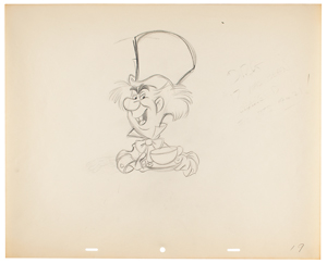 Lot #701 The Mad Hatter production drawing from