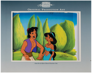 Lot #843 Aladdin and Jasmine production cels and matching drawings from Aladdin the television series - Image 1