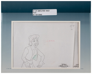 Lot #843 Aladdin and Jasmine production cels and matching drawings from Aladdin the television series - Image 2