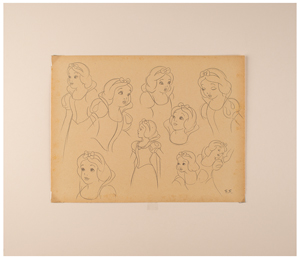 Lot #639 Frank Follmer preliminary model sheet drawing of Snow White from Snow White and the Seven Dwarfs - Image 2
