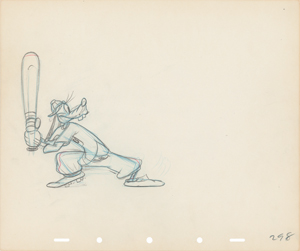 Lot #803 Goofy production drawing from How to Play Baseball - Image 1