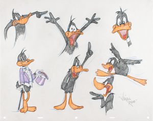Lot #861 Daffy Duck original model sheet drawing
