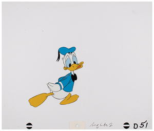 Lot #822 Donald Duck production cel and matching drawing from the Epcot Center 'Careers' Cartoon - Image 1