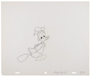 Lot #822 Donald Duck production cel and matching drawing from the Epcot Center 'Careers' Cartoon - Image 2