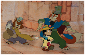 Lot #660 Pinocchio, Honest John, and Gideon production cels from Pinocchio - Image 2