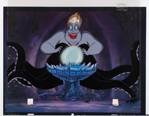 Lot #840 Ursula and crystal ball production cels