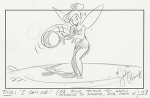 Lot #852 Tinker Bell production storyboard drawing from Tinker Bell and the Lost Treasure - Image 1