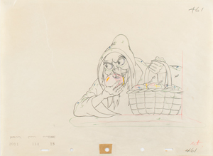 Lot #641 Wicked Witch production drawing from Snow White and the Seven Dwarfs